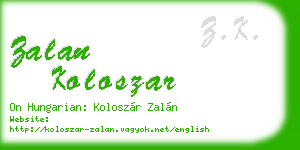 zalan koloszar business card