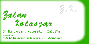 zalan koloszar business card